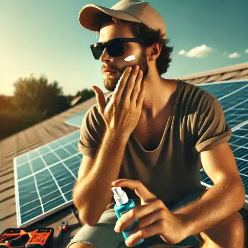 Zonnebrand Vision SPF30 bij zonnepanelen plaatsen. bescherm je huid!