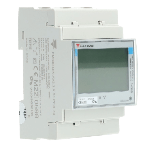 Wallbox Power Boost Meter close-up van het LCD-display voor real-time monitoring van laadstations.