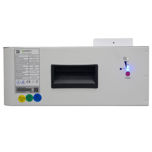 Zijaanzicht van de Growatt AXE 5.0L Low Voltage batterijmodule