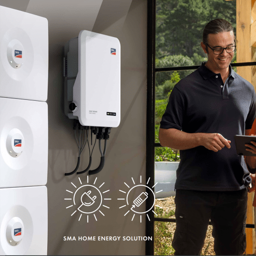 SMA Home Energy Solution met Sunny Boy omvormer en geïntegreerde thuisbatterijen.